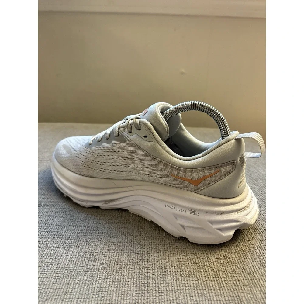 Women's Hoka One One Bondi 8 Harbor Mist Lunar Rock Running Shoes sz 7B